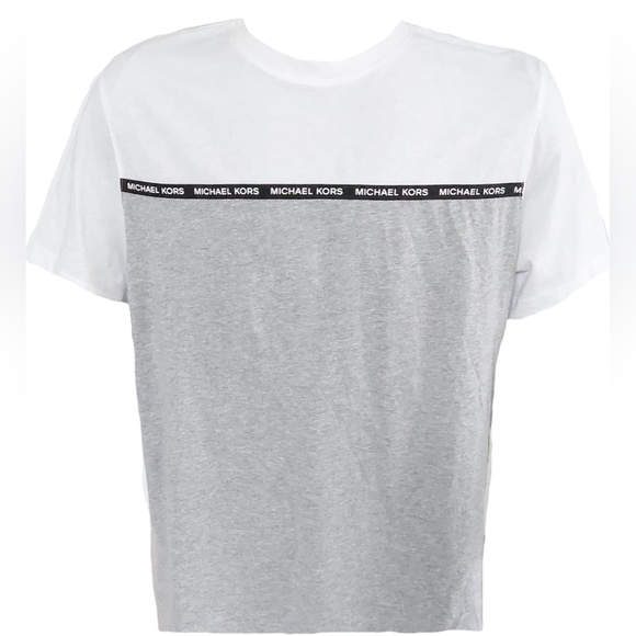 Michael Kors Other - Michael Kors Gray/White MK Logo Crew Neck T Shirt Size L NWT MSRP $69.50